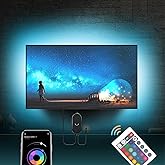 Mexllex Strisce LED USB 4M, Retroilluminazione Intelligente TV, Sincronizzazione con Musica, LED Striscia RGB, App Control, 4