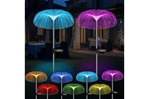 AGOTD Lampy solarne do ogrodu, na zewnątrz, 2 sztuki, meduzy, lampy solarne do ogrodu, 7 kolorów, lampa ogrodowa, włókno szklane, wodoszczelne IP65, dekoracja do ogrodu, trawnika, balkonu, tarasu, podwórka