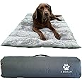 A WOOF LIFE Large Travel Dog Bed. Indoor & Outdoor Portable Roll Up Mat with Water Resistant Base and Soft Upper-side. Great for a Garden, Camping, Car Boot, Crate, or Office.