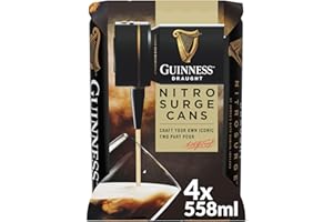 Guinness Draught│Nitrosurge│Stout Beer│4.1% vol│4x558ml│Perfect Pub Pour At Home│Cans │Device Sold Separately