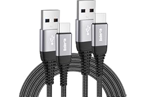 BOBEITE Cable USB C,[2Pack,2M+2M] Cable Carga Rápida y Sincronización Cargador para Samsung Galaxy S22 S23 Ultra S21 S20 S10 S9 S8 Plus,Samsung A12 A32 A52 A52S A72 A51 A71 A20e A13 A33 A53