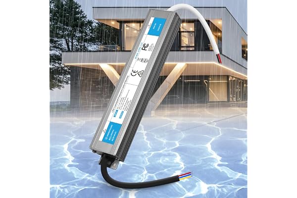 SUCIKORIO LED Drivrutin 220V Till 12V 300W Nätaggregat Vattentät Utomhus | Ultrasmal LED Transformator 12V DC 25A 300W Tyst Lågspänningsomvandlare Konstant Spänning För LED Belysning IP67