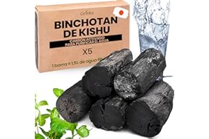 Orinko Binchotan Japonés Kishu Bio 5X (150G, 30G x 5) | Roble Ubame de Wakayama - Auténtico carbón activado tradicional para purificación de agua en jarra