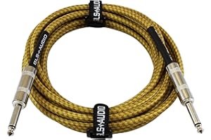 ELAORY 6.35 mm Gitarrenkabel Klinkenkabel 6M, Instrumentenkabel Elektrisches Instrumentenkabel Bass/Gitarren Lautsprecherkabel für Verstärker