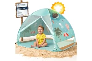 Strandknirpse® Strandmuschel mit UV Schutz 50+ für Kinder Baby Babys Kleinkinder Strandzelt Pop-Up pop up Windschutz Strand Zelt mit Tragetasuche und Heringe Sonnenschutz klein (UnderwaterLife)