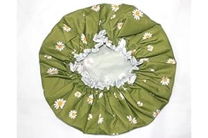 SARG Premium Double Layer Shower Cap for Women with Cool Green Design- Reusable Shower Cap for Hair - Waterproof Plastic Cap - Shower Caps for Long, Short and Curly Hairs