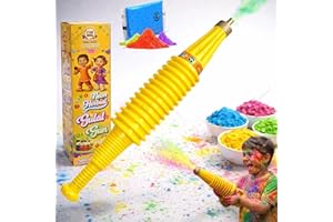 Graphene Herbal Gulal Gun with Prefilled Holi Colour Powder Gulaal Spray Pichkari with Free Gulal Refill Color Cloud Blaster for Holi Special Party Festival & Celebration Summer Fun Rang