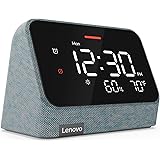 Lenovo Smart Clock Essential mit integrierter Alexa – Digital-LED mit automatischer Helligkeit – Wecker mit Lautsprecher und 
