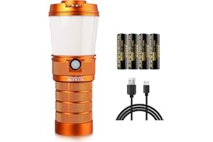 Arancione Sofirn LT1 Lanterna led da 800 lumen, lanterna da campeggio ricaricabile con 8 led Samsung LH351D ad alto CRI 90, regolabile 2700°K a 5000°K con funzione di ricarica e scarica