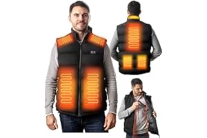 Hensunquv Heated Gilet, 2023 Upgraded Dual Control Heated Body Warmer Heated Vest With USB Plug, Heated Jackets for Men with 3 Temperature Settings for Hunting, Outdoor(Power Bank Not Included)
