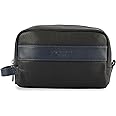 Walter Premium Leather Toiletry Wash Bag for Men, Travel Bag, Makeup Bag, Shaving Bag with Waterproof Lining and Internal Pockets (Blue)