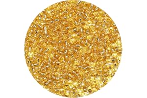 Bala&Fillic 4mm Klargolden Farben Glasperlen zum Auffädeln, 6/0 Perlen für Armbänder, perlen für Schmuckstücke Selber Machen (Klargolden)