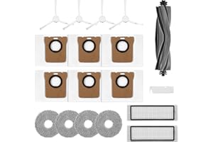 LCXCXY 18 Pièces Kit d'accessoires pour Dreame L10s Ultra/ L10 Ultra/Xiaomi X20+, 1 x Brosse Principale, 2 x Filtres HEPA, 4 x Chiffon, 6 x Sacs à Poussière, 4 x Brosses Latérales, 1 x Brosse Nettoyage