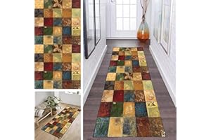 ‎ZDYHMRJ Teppich Läufer Flur rutschfest Vintage Bunt Korridor Teppichläufer Waschbar Modern Küche Schlafzimmer Wohnzimmer Läufer Teppich Breite 40cm/ 50cm/ 60cm/ 70cm/ 80cm/ 90cm/ 100cm ( Size : 90x250cm )