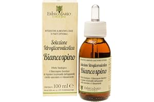 ERBECEDARIO Biancospino Gemmoderivato Favorisce il benessere cardiovascolare ed aiuta il rilassamento dell'organismo, Biancospino gocce calmanti naturali contrasta nervosismo agitazione e stress - 100ml