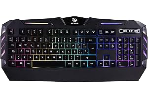 Coolbox - Teclado Silencioso Deep Gaming ColorKey con Iluminación RGB, Teclas Multimedia y Antighosting (Negro). Teclado gaming español con Ñ y bloque numérico