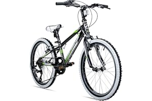 ‎BERGSTEIGER Bergsteiger Kansas 20, 24 Zoll Kinderfahrrad, geeignet für 6, 7, 8, 9, 10, 11 Jahre, Shimano 6 Gang-Schaltung, Mountainbike mit Weißwandbereifung, Jungen-Fahrrad, Mädchen-Fahrrad