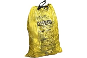 ROXUS Pack of 130 Yellow Bags, Yellow Rubbish Bags, Recycling Bin Bags, 90 L