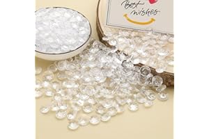 HERZWILD Decorative Diamond Crystals Approx. 1100 Pieces Colourless Sparkling Diamond Crystals Confetti Decorative Stones Crystals Diamonds (10 mm)