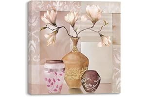 Piy Painting Wall Pictures, Yellow Orchids in Vase, Pictures Living Room Art Prints Picture on Canvas, Blooming Flower, Canvas Pictures with Inner Frame for Dining Room, Gallery, Yoga Room, 30 x 30