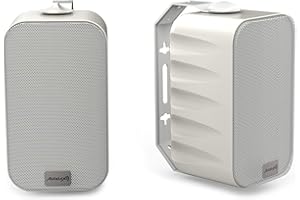 Audibax PR-42T Bianco - Diffusori Passivi da Scaffale HiFi - Coppia di Altoparlanti Stereo a 2 Vie - Rinforzo 75W - Montaggio a Parete Incluso - Altoparlanti con Woofer da 4"