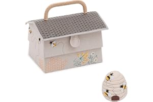 COTTON CLUB CRAFTS Sewing Box/Basket Plus Pincushion ~ Beehive/Bee Design ~ Hobbygift