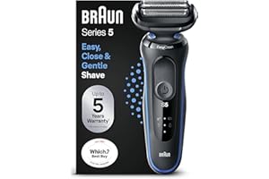 Braun Series 5 Electric Shaver for Men, Waterproof Electric Razor, 3 Flexible Blades, EasyClean System, AutoSense Technology, Braun 51-B1000s