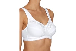 Miss Mary of Sweden Broderie Anglaise – Komfortowy, bawełniany biustonosz bez fiszbin Prezent dla niej, Prezent dla kobiet