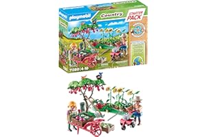 Playmobil 71380 Starter Pack Jardin Potager - Country - avec Deux Personnages et de Nombreux Accessoires - Dès 4 Ans