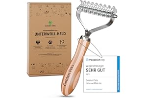 ‎GOLDEN PETS TESTURTEIL SEHR GUT Unterwollbürste & Unterfellbürste I Hundebürste & Katzenbürste für langhaar I Unterwollkamm entfernt Unterwolle & Verfilzungen