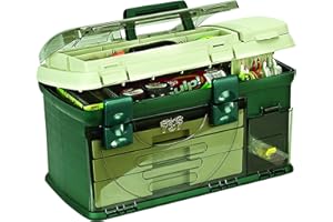 PLANO Boîte de rangement à trois tiroirs, organiseur de matériel de pêche, organiseur de rangement portable, boîte à outils, petites pièces, plateaux amovibles, pêche, perlage, fournitures scolaires