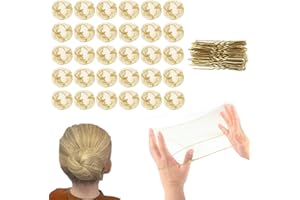 Shakeel 30pcs Invisible Hair Nets for Buns with 20pcs U Shape Hair Pins, Ballet Hair Nets for Girls, Mesh Ballet Bun Nets, Hair Bun Nets Gold for Women Dancer, Caterers