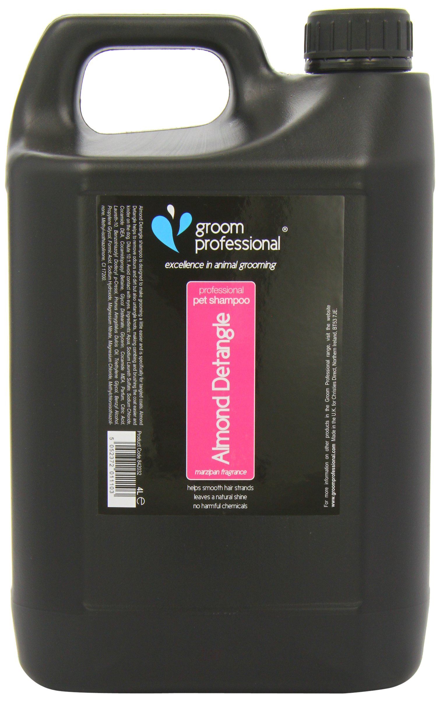 GROOM PROFESSIONAL Almond Detangle Shampoo 4 Litre Dog Incontinence UK