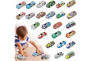 LURNODY 24 pièces Petite Voiture Enfant,Mini Voitures Jouets pour Enfants,Mini Voitures de Course 4 Roues Motrices,Jouet pour Enfant de Petites Voitures Miniatures pour Enfant Cadeau Garcon Fille