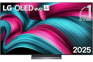 LG OLED evo AI C5 65 pollici, Smart TV 4K, Processore α9 Gen8, Brightness Booster, webOS con AI, Dolby Vision & Atmos, Gaming con VRR e GSYNC 4K@144Hz, OLED65C56LB 2025