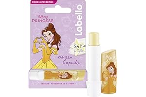 ‎LABELLO Labello Vanilla Cupcake Limited Disney Princess Edition, duftender Lippenpflegestift mit süßem Vanillearoma, pflegender Lippenbalsam für Kinder ab 3 Jahren (4,8 g)