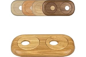 FUX Doppel Heizungsrohr Rosette, Rohrabstand variabel, 15mm - 22mm, Rohrabdeckung, Abdeckrosetten, Verkleidung, Heizkörper Rosetten, Holz, Parkett, Holzrosetten (15mm, Eiche)