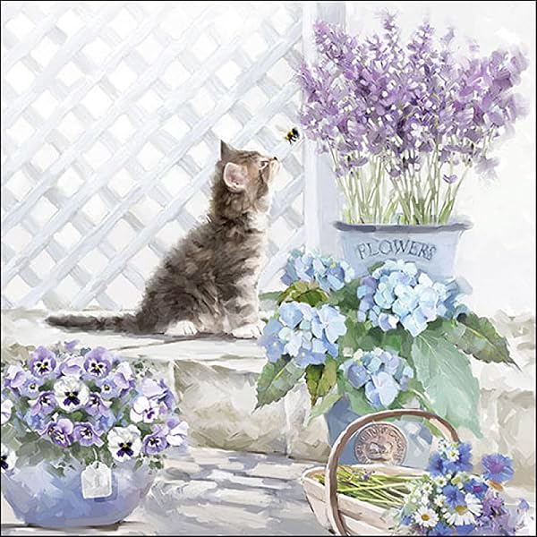 20 Servietten Mit Schlafenden Katzen – 33x33 Cm, 3-lagig, Für Tischdeko & Serviettentechnik, Made In Germany