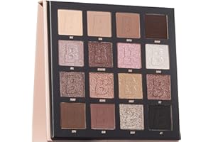 BEAUTY BAY Neutral 16 Piece Colour Eye Shadow Palette Gift Set - Make up Beauty Products - Vegan Gifts for Women - PETA Certified Cruelty Free - Matte - Cool Brown, Greige, Soft Pinks & More