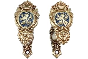 Denix Wandhalter Wappen blau Messing 2er-Set