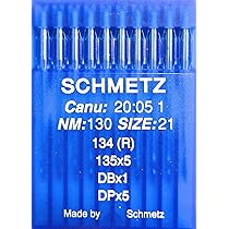 10 Aiguilles Schmetz 134(R) Serv 7 Pour Machine à Coudre Industrielle - Épaisseur 90/14 - Pointes Rondes (Piston)