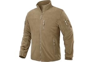 TACVASEN Giacca Invernale da Uomo Giacche Tattiche Full-Zip Jacket in Pile con Tasche con Cerniera