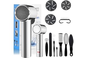 PKBD Pedicure Elettrico Professionale Calli Piedi Rimozione Motore Super Potente, Impermeabile, Contenitore Magnetico, Include Kit Per Pedicure, Argento