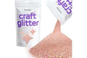 HEMWAY Paillettes pour artisanat gobelets en résine holographique or rose cartes bijoux de Noël bougies microfines 100 g/3,5 oz