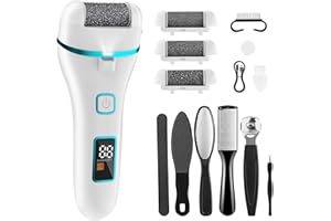 Wolady Lima Electrica Pies Durezas,Lima Pies Electrica con 3 Rodillos y 2 Velocidades,Silenciar, para Eliminar Durezas y Callos Lima Pies (Blanco)