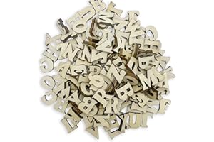 FZSECRIU 208 piezas letras de madera ，juego de letras letras de madera pequeñas