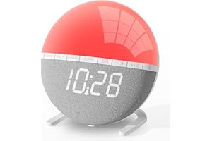 AFEXOA Sunrise Digital Alarm Clock, Wake Up Light with Sunrise Simulation, Sunlight Alarm Clock Multicolor Bedside Lamps, Snooze, 9 Colors Night Light, 7 Ringtones, Sleep Aid, Gift for Kids, Adults