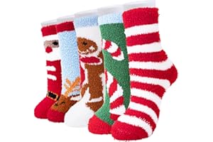 RnCop 5 Pairs Women Winter Socks, Thick Warm Thermal Wool Knitting Ladies Socks, Colourful and Quality Gifts for Women