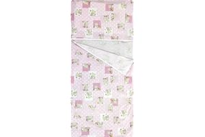 PANINI TESSUTI Sacco nanna Estivo per Bimbo e Bimba da 2 a 6 Anni - Tessuto 100% Cotone-Copertina Asilo-Orsetti e Api Rosa