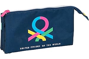 SAFTA PORTATODO TRIPLE BENETTON "CORAZONES"